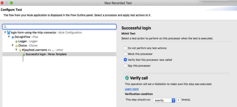Test recorder configuration validation