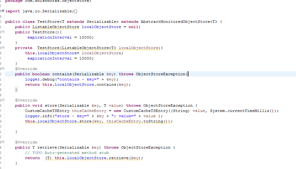 Implement Custom Object store