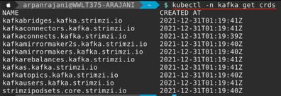 Kubernetes- kubectl -n kafka get crds