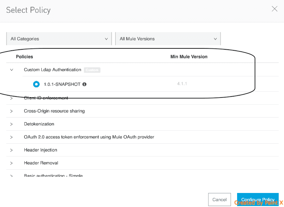 Custom policy example in Mule
