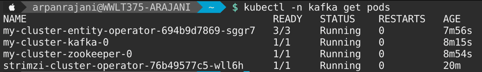 Kubernetes-kafka get pods