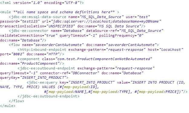 Test Automation of Mule Flows with Java Components and JDBC End Points