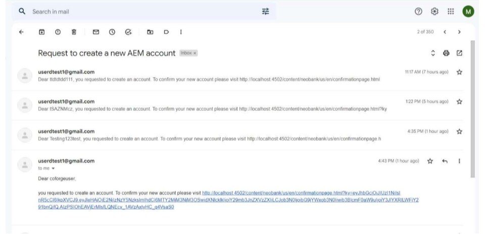 Setting up AEM Mail Service and Account